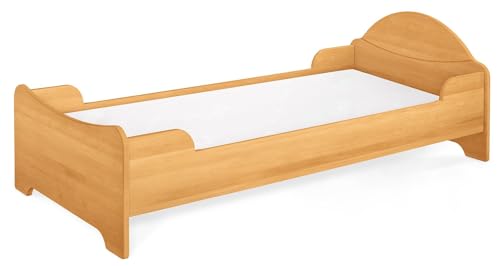 BioKinder Einzelbett Kinder-Bett Kojenbett David metallfrei aus zertifiziertem Massivholz Erle 90 x 200 cm