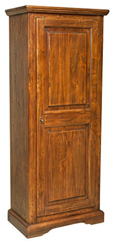 Biscottini Kleiderschrank massivholz Schränkchen 1 Tür 72x40x173 cm | Kleiderschrank landhausstil | Landhausstil möbel | Vintage Schrank