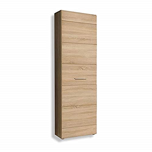 FORTE Combino moderner Kleiderschrank mit 1 Tür, Holzwerkstoff, Sonoma Eiche Dekor, B x H x T: 55,1 x 193,9 x 34,7 cm