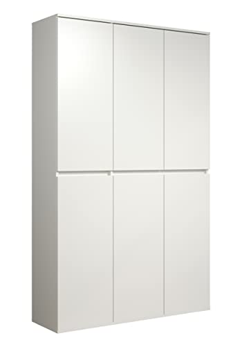 trendteam smart living - Multifunktionsschrank Mehrzweckschrank - Garderobe - Nevada - Aufbaumaß (BxHxT) 111 x 191 x 34 cm - Farbe Weiß - 213215701