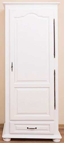 Casa Padrino Landhausstil Schlafzimmerschrank/Kleiderschrank mit Tür und Schublade Weiß 79,5 x 54 x H. 186 cm - Schlafzimmermöbel