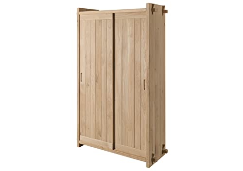 Schrank Schlafzimmerschrank Schiebetürenschrank 2türig 120x190 Eiche Holz massiv Oak Heart #21