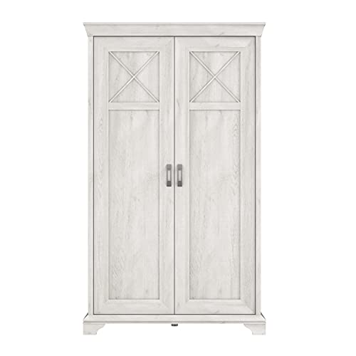 FORTE Kashmir Kleiderschrank mit 2 Türen, Holzwerkstoff, Pinie Weiß Dekor, 66,2 x 123 x 210,3 cm