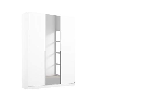 Rauch Möbel Alabama Schrank Kleiderschrank Drehtürenschrank Weiß mit Spiegel 3-türig inklusive Zubehörpaket Basic 2 Kleiderstangen, 4 Einlegeböden BxHxT 136x229x54 cm
