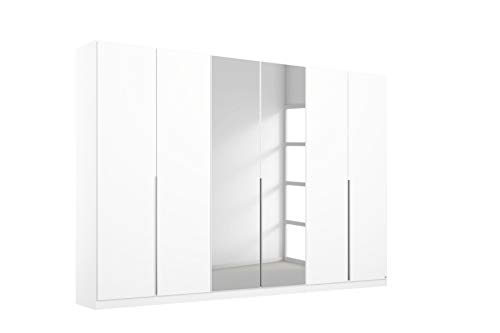 Rauch Möbel Alabama Schrank Kleiderschrank Drehtürenschrank Weiß mit Spiegel 6-türig inklusive Zubehörpaket Classic 3 Kleiderstangen, 6 Einlegeböden BxHxT 271x210x54 cm