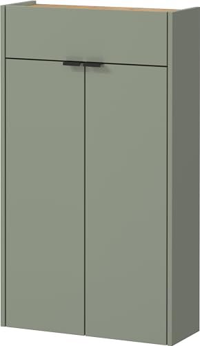 Germania Hängender Mehrzweckschrank 1397-629 GW-Ameca, in Taupegrün/Eiche, geringe Tiefe, optimal für schmale Flure, 56 x 97 x 22 cm (BxHxT)