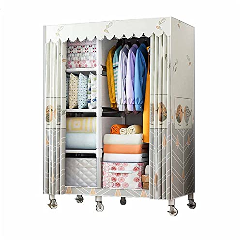 Schlafzimmer-Kleiderschrank,tragbar er abschließbarer Schrank mit Kleiderstange,Stabiler Multifunktionsschrank (Größe: 170 x 100 x 45 cm)