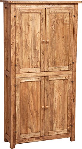Biscottini Kleiderschrank massivholz Schränkchen 4 Türen 68x25x130 cm | Kleiderschrank landhausstil | Landhausstil möbel | Vintage Schrank