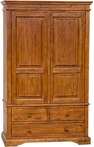 Biscottini Kleiderschrank massivholz 197x120x59 cm | Kleiderschrank landhausstil | | Landhausstil möbel | Vintage Schrank | Schrank landhausstil