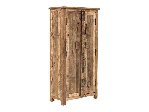 Woodkings® Holz Kleiderschrank Kavali recyceltes Massivholz rustikal Flurschrank Vintage, Flurmöbel, Dielenschrank, Holzschrank