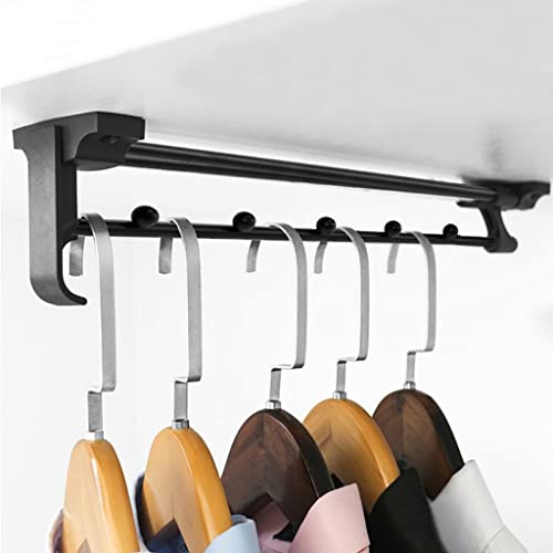 Ausziehbare Kleiderstange für Schrank 25–45 cm, schwarzer Hosenaufhänger für Kleiderschrank, Teleskop-Kleiderstange, Tragfähigkeit 15 kg (Größe: 300 mm/11,8 Zoll) Decoration
