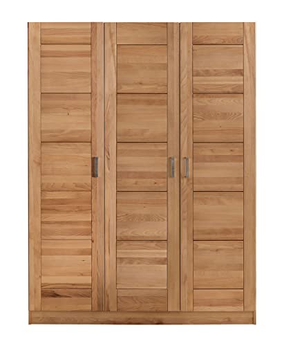 Möbel-Store24 Kleiderschrank Türen Holz Kernbuche-massiv Natur geölt 3-türig Tollo