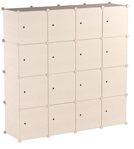 PREMAG Wood Pattern Portable Garderobe für hängende Kleidung, Kombischrank, modulare Schrank für platzsparende, ideale Storage Organizer Cube für Bücher, Spielzeug, Handtücher (20 New)